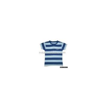 Engineered yarn dyed stripe  T-shirt; cotton  T-shirt; printed T-shirt