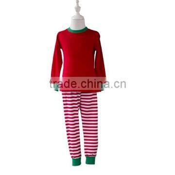 Hot sale stripped family Christmas Pajamas wholesale christmas pajamas shirt pants for girls kids children