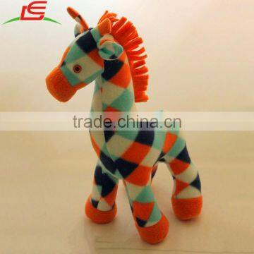 Wholesale Orange Blue Checked Giraffe Stuffed Animal Plush Toy