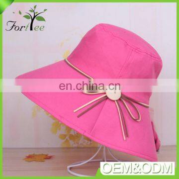 New fashion hats wholesale china design girls ladies beach bucket sun wide brim hat