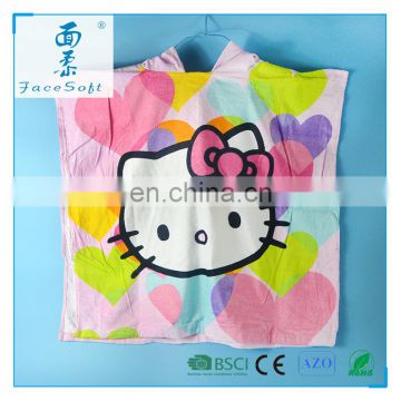 Hello Kitty printed Children Beach Towel Children Hooded Boys Cartoon Baby Girl Bath Towel Blanket Absorbent