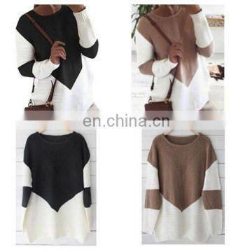 Autumn Women Long Sleeve Ribbed Knit Crop Top Knitwear Pullover Sweater