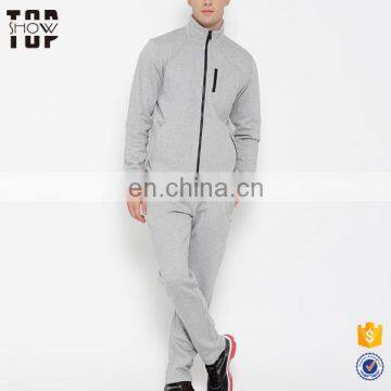 OEM factory custom grey training clothes wholesale fleece tracksuit men