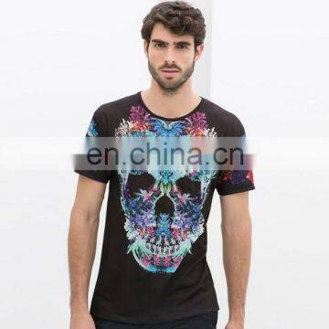 Hot Sales Custom Short Sleeve skull print Wholesale T Shirts for Men