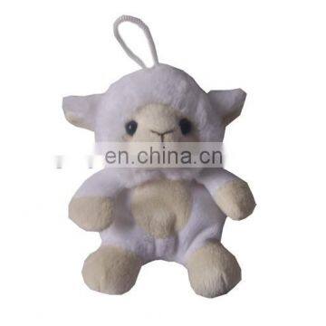 Low cost 12cm keychian toys white sheep style plush toys