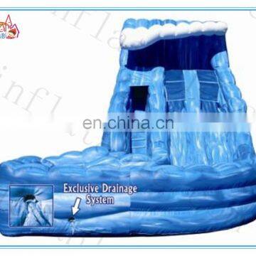 New design giant inflatable water slide,double lane inflatable slide,marble pattern inflatable slide