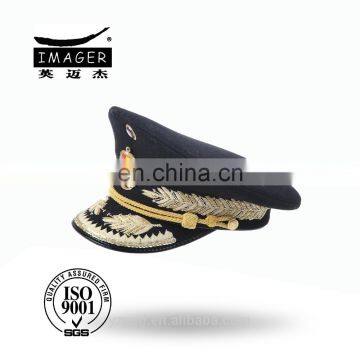 Honorable Customized Air Force Senior General Headwear with Gold Strap and Embroidery