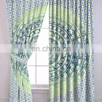 Indian Latest Elephant Mandala Window Curtain Home Decor Luxry Cotton Curtain