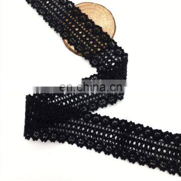 4cm free sample lace OLCT2168 black cotton embroidery decorate lace in dubai