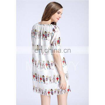 Floral Digital Printed Silk Crepe de Chine Dress photo-6