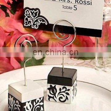 Black and White Damask Place Card Holders