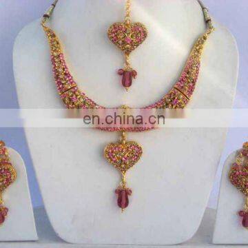 INDIAN COSTUME POLKI JEWELRY SET