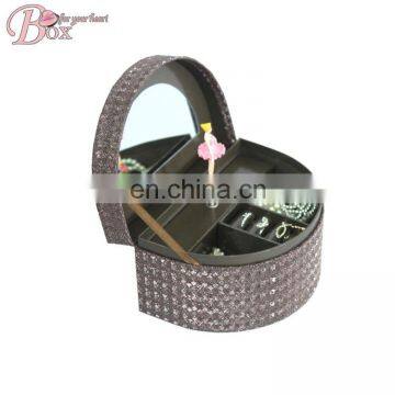 Fashion Semicircle Cardboard Jewelry Ballerina Music Box With Mirror photo-2