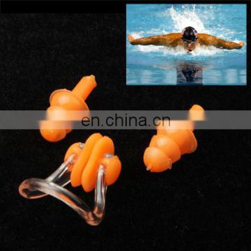 Soft Silicone Swimming Nose Clip and Ear Plug Set Earplug, Random Color Delivery