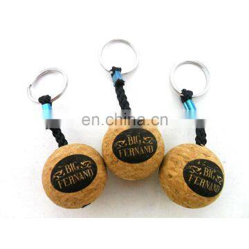 cork ball shape floating keychain