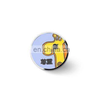 Custom pocket deer round enamel metal pin badges