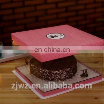 2015 transprent pvc cake box with paper cap