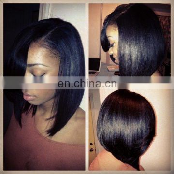 Brazilian hair wig human hair short bob lace front wig