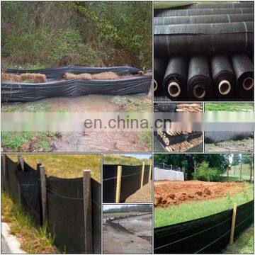 Green Polyethylene Woven Silt Fence Screen Geotextile Fabric, 300' Length x 6' Width