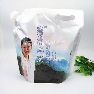 China made 5000ml Non-permeable aluminum foil flexible packaging bag with handle and spout for Hydrogen gas water