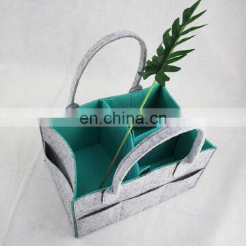 Portable Protective Baby Nursery Organizer Felt Diaper Bag Large photo-7