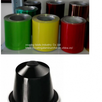 Lacquered aluminium foil for coffee capsules