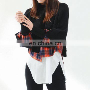 TWOTWINSTYLE Female Sweaters Patchwork Long Sleeve High Waist FASHION photo-3