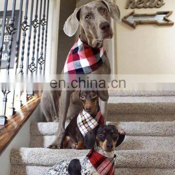 Custom Design Dog Bandanas Washable Triangle Bibs Scarfs Cotton Plaid Printing Kerchief for Dogs and Cats photo-5