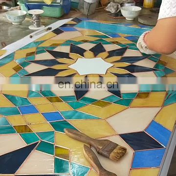 Cheap price stained glass ceiling dome for church glass