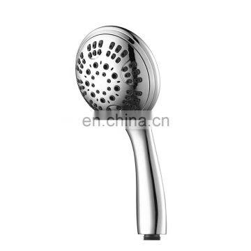 Round High pressure Chrome finish 6 spray settings handheld shower head