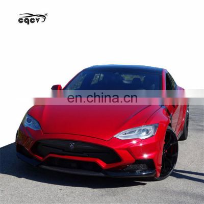 High quality carbon fiber Lar design style body kit for Tesla model s front bumper rear bumper side skirts and wing spoiler