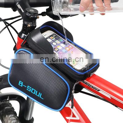 Rainproof Bicycle Bag Frame Front Top Tube Cycling Bag Reflective 6.5in Phone Case Touchscreen Bag MTB Bike Accessories