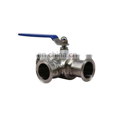 Tyco China Manufacturer Manual Ball Valve SS Stainless Steel Three Way Sanitary Ball Valve