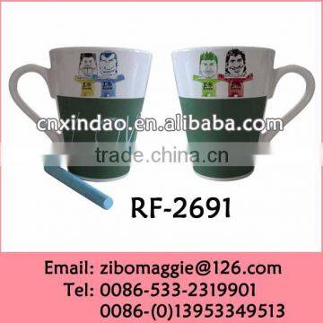 Wholesale Conic Ceramic Promotion Cup with World Cup Desgined for Ceramic Bulk Tea Cups