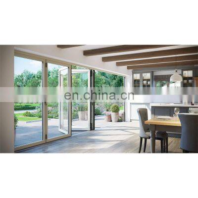 Thermal break aluminum accordion sliding patio doors