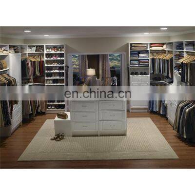 Modern luxury glass door walk in closet with shoe cabinet