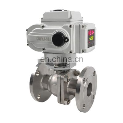 COVNA DN100 4 inch 2 Way 24V DC Double Flange Type 304 Stainless Steel Electric Actuated Ball Valve