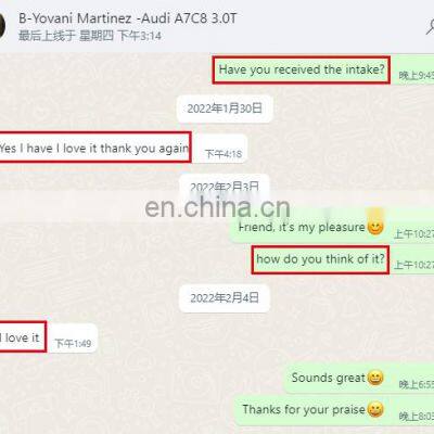 China Market Modern Simplicity Auto Accessories Dry Carbon Fiber Car Cold Air Intake Pipe for AUDI A6 A7 C8 3.0T