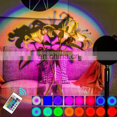 Sunset Projector Table Lamp Remote Control Led Rgb Color Sunset Projector Rainbow Light Sunset Projector Light