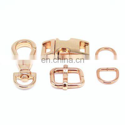 Golden Bag Fitting Accessories High Quality 3/4 Inch Adjustable Metal Buckle Pin 20mm Gold Snap Hook D Ring Clasp for Handbags photo-2