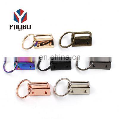 Custom Metal Rainbow Color Key Fob Hardware Tail Clip With Key Ring