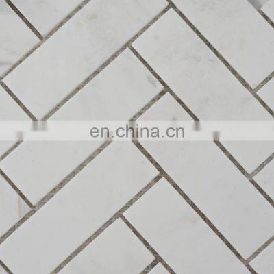 Cheap Carrara Chevron Marble Bathroom Herringbone Floor Tile Mosaic Tiles Medallion Dubai