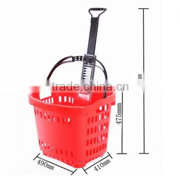 eco-friendly rolling plastic shopping basket