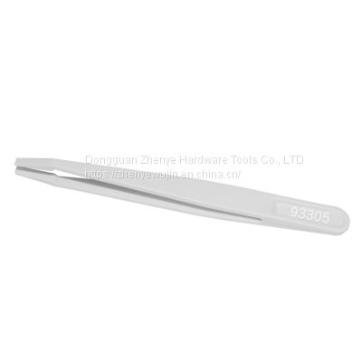 Antistatic plastic tweezers White dust-free purification Pointed wide flat round head Special tools for maintenance electronics factory