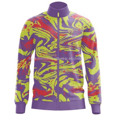 2023 good quality polyester custom jacket with full zipper on the front