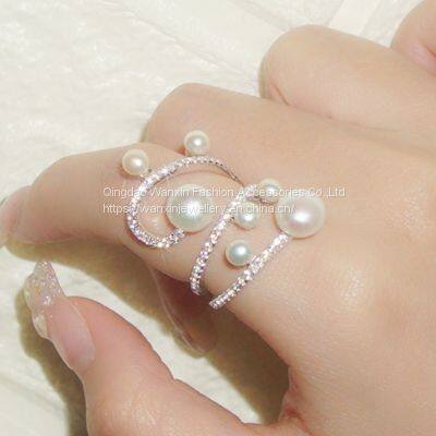 S925 Sterling Silver Ring With Freshwater Pearl Ring for Women photo-3