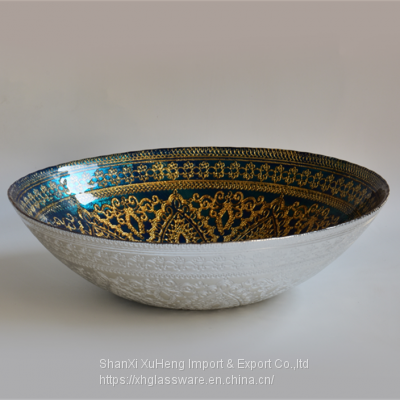 Golden Mandala Pattern Glass Charger Plates And Bowl Wholesale photo-3