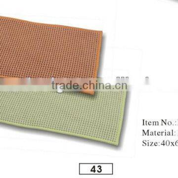 fashion popular pure color grid cotton bath mat made in china