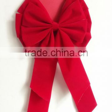 2016 With Double wings Red Velvet Butterfly Ribbon Tie Bow on Card