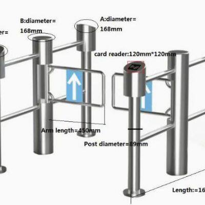 Full Automatic Single Moter Pole Swing Turnstile Gate With 180 Degrees for Supermarket photo-4